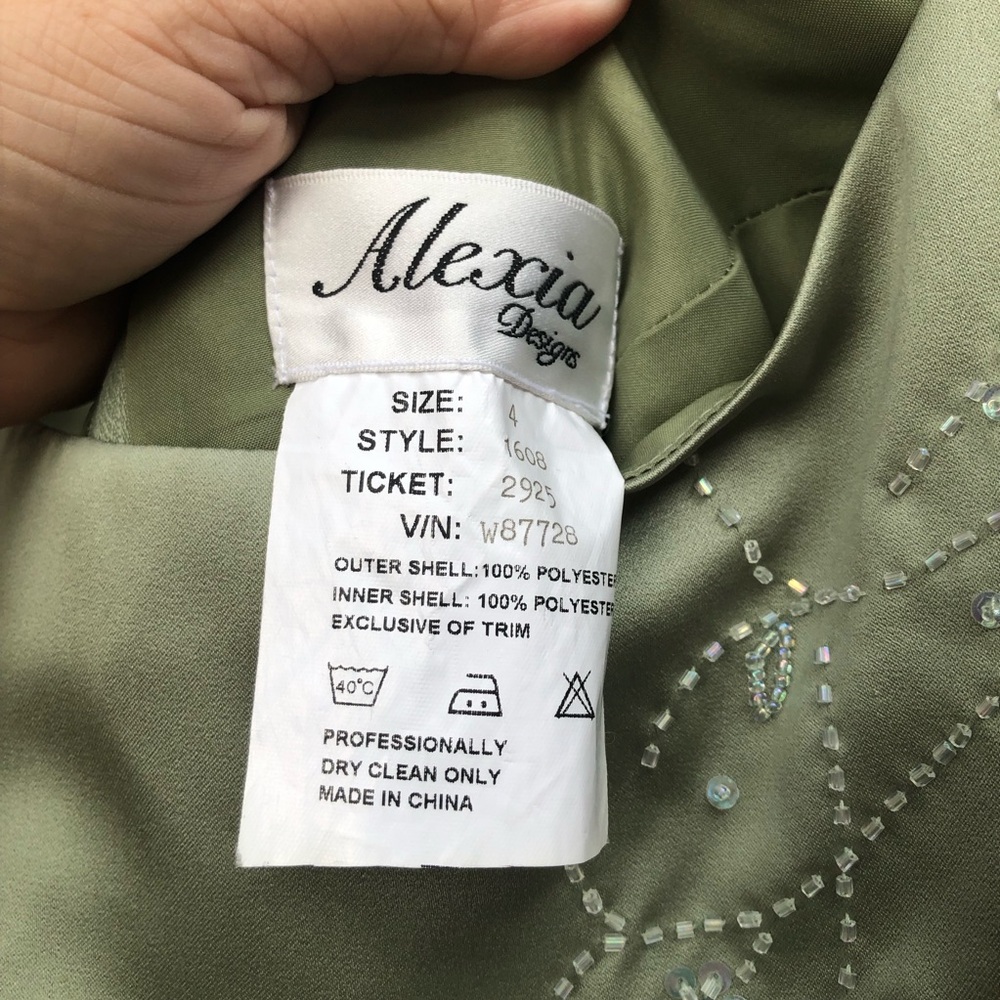 Alexis Mint Green Beaded Formal Dress size 4 - Picture 7 of 7